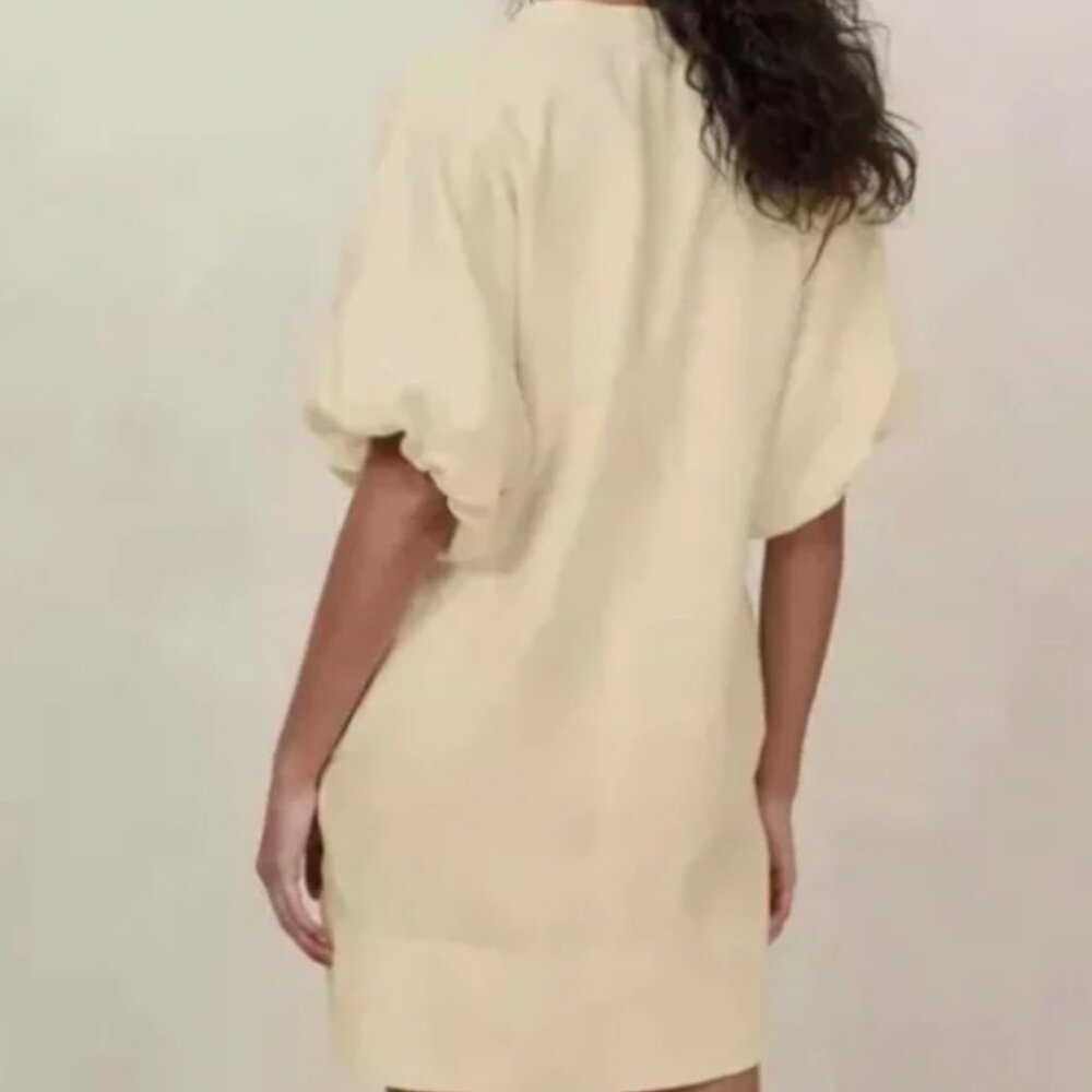 Banana Republic Petite XS LIVIA LINEN MINI DRESS  in Butter Yellow - Picture 2 of 3